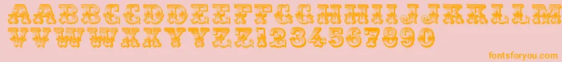 Romantiques Font – Orange Fonts on Pink Background