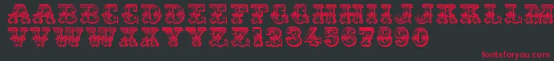 Romantiques Font – Red Fonts on Black Background