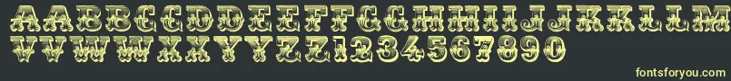 Romantiques Font – Yellow Fonts on Black Background