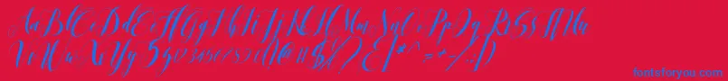 Weitere Informationen zur romantis momen-Schriftart romantis momen-Schriftart – Blaue Schriften auf rotem Hintergrund