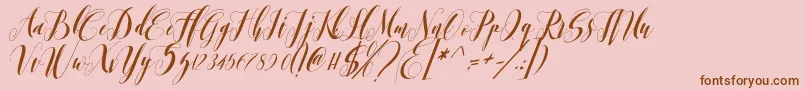 romantis momen Font – Brown Fonts on Pink Background