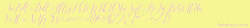 romantis momen Font – Pink Fonts on Yellow Background
