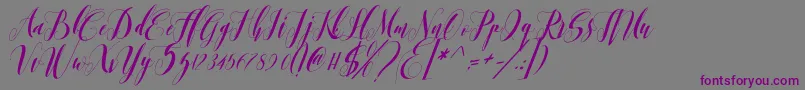 romantis momen-Schriftart – Violette Schriften auf grauem Hintergrund