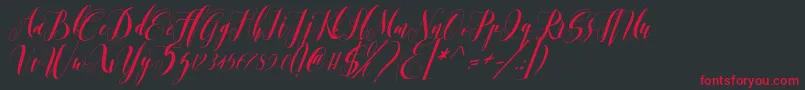 romantis momen Font – Red Fonts on Black Background