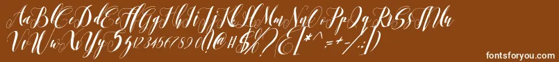 romantis momen-Schriftart – Weiße Schriften auf braunem Hintergrund