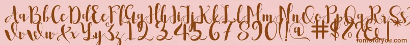 Romantis Font – Brown Fonts on Pink Background