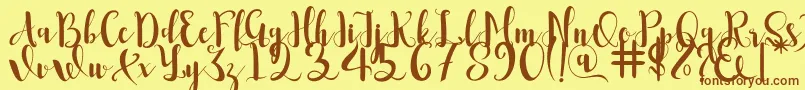 Romantis Font – Brown Fonts on Yellow Background