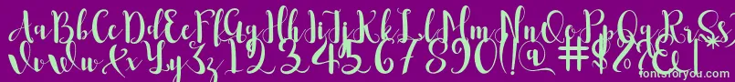 Romantis Font – Green Fonts on Purple Background