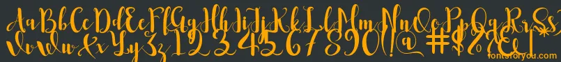 Romantis-Schriftart – Orangefarbene Schriften auf schwarzem Hintergrund