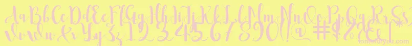 Romantis Font – Pink Fonts on Yellow Background