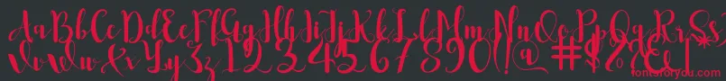 Romantis Font – Red Fonts on Black Background