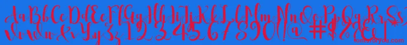 Romantis Font – Red Fonts on Blue Background