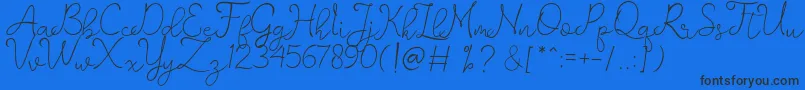 romantisch   personal use Font – Black Fonts on Blue Background