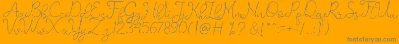 Шрифт romantisch   personal use – серые шрифты на оранжевом фоне