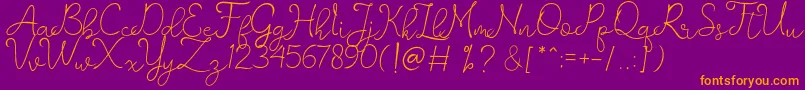 romantisch   personal use Font – Orange Fonts on Purple Background