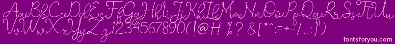 Czcionka romantisch   personal use – różowe czcionki na fioletowym tle