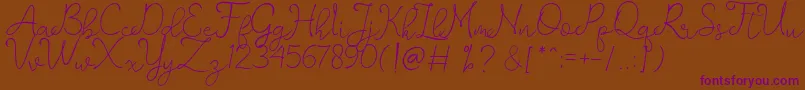 romantisch   personal use Font – Purple Fonts on Brown Background