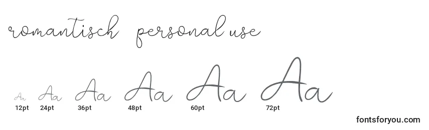 Romantisch   personal use Font Sizes