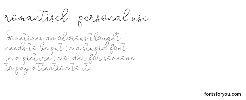 Romantisch   personal use Font
