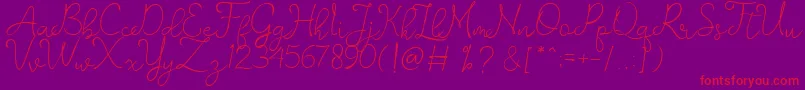 romantisch   personal use Font – Red Fonts on Purple Background