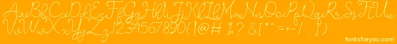 romantisch   personal use Font – Yellow Fonts on Orange Background