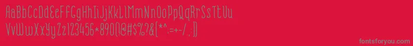 Romantisk DEMO-Schriftart – Graue Schriften auf rotem Hintergrund