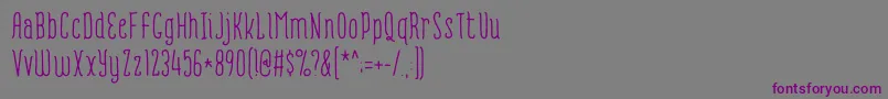 Шрифт Romantisk DEMO – фиолетовые шрифты на сером фоне