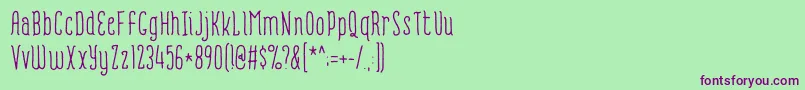 Romantisk DEMO Font – Purple Fonts on Green Background