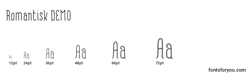 Romantisk DEMO Font Sizes