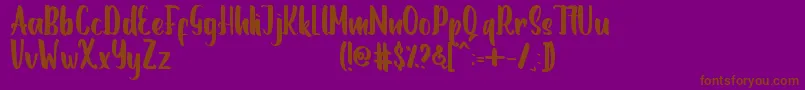 Romanttica-fontti – ruskeat fontit violetilla taustalla