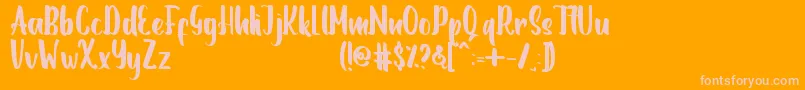 Romanttica Font – Pink Fonts on Orange Background