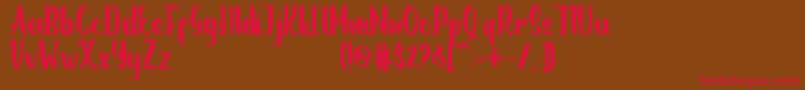 Romanttica Font – Red Fonts on Brown Background