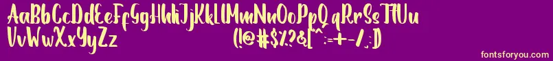 Romanttica Font – Yellow Fonts on Purple Background