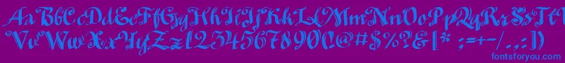 Minusmanc Font – Blue Fonts on Purple Background