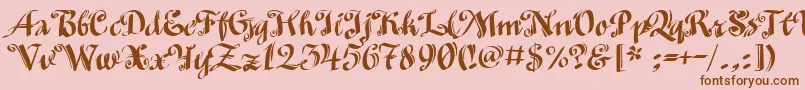 Minusmanc Font – Brown Fonts on Pink Background