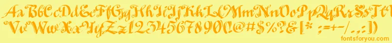 Minusmanc Font – Orange Fonts on Yellow Background