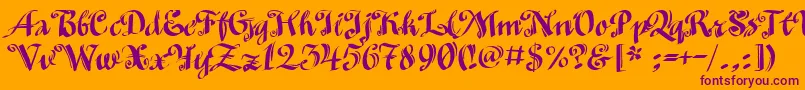 Minusmanc Font – Purple Fonts on Orange Background