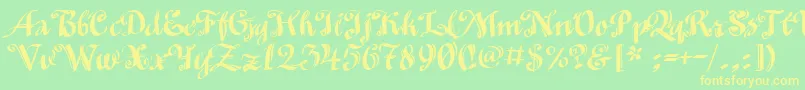 Minusmanc Font – Yellow Fonts on Green Background