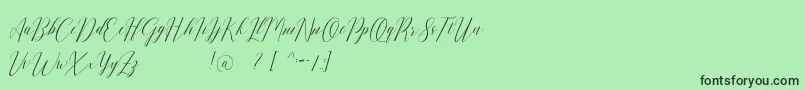 フォントRomarya dafont – 緑の背景に黒い文字