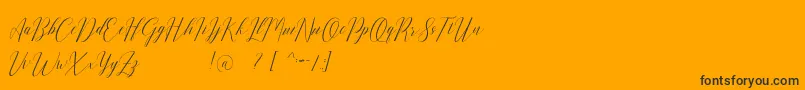 Romarya dafont Font – Black Fonts on Orange Background
