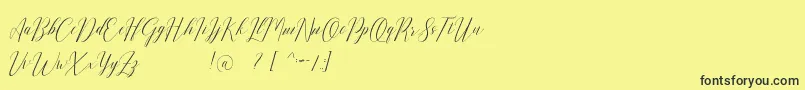 Шрифт Romarya dafont – чёрные шрифты на жёлтом фоне