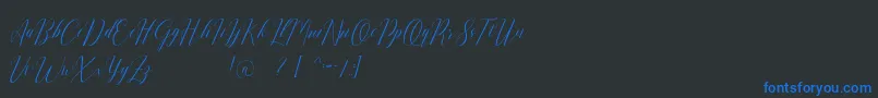 Romarya dafont Font – Blue Fonts on Black Background