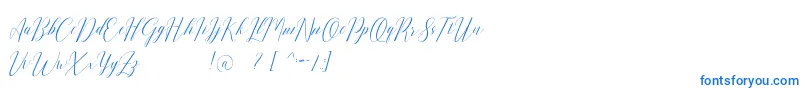 Шрифт Romarya dafont – синие шрифты на белом фоне