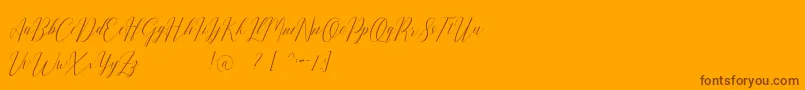Шрифт Romarya dafont – коричневые шрифты на оранжевом фоне