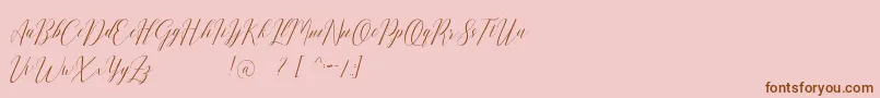 Romarya dafont-Schriftart – Braune Schriften auf rosa Hintergrund