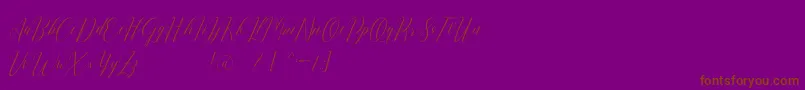 Romarya dafont-Schriftart – Braune Schriften auf violettem Hintergrund