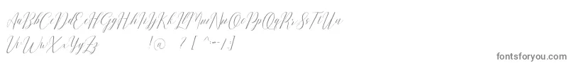 Romarya dafont-fontti – harmaat kirjasimet valkoisella taustalla