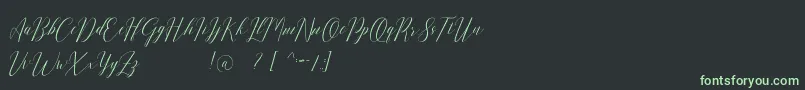 Romarya dafont-fontti – vihreät fontit mustalla taustalla