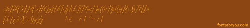 Romarya dafont Font – Orange Fonts on Brown Background