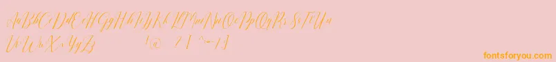 Romarya dafont Font – Orange Fonts on Pink Background